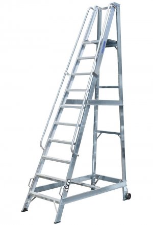 Lyte Industrial WS10 Warehouse Ladder - Side Rails - 10 Treads / Steps